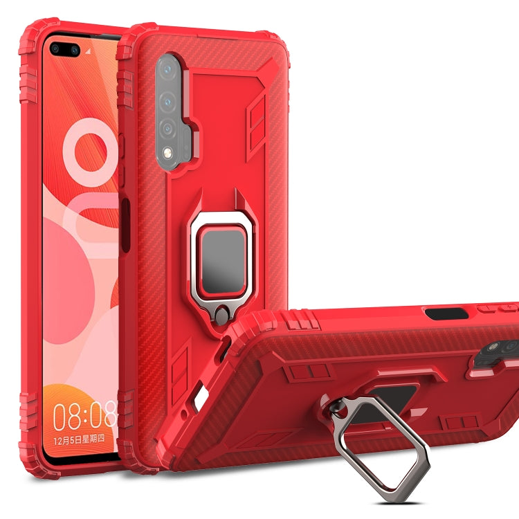 Carbon Fiber Protective Case with 360 Degree Rotating Ring Holder, For Huawei nova 4 Lite, For Huawei P Smart+ 2019, For Huawei Y9 Prime 2019, For Huawei Enjoy 10 Plus, For Huawei nova 6, For Huawei nova 6SE, For Huawei nova 7i, For Huawei P Smart Z���...