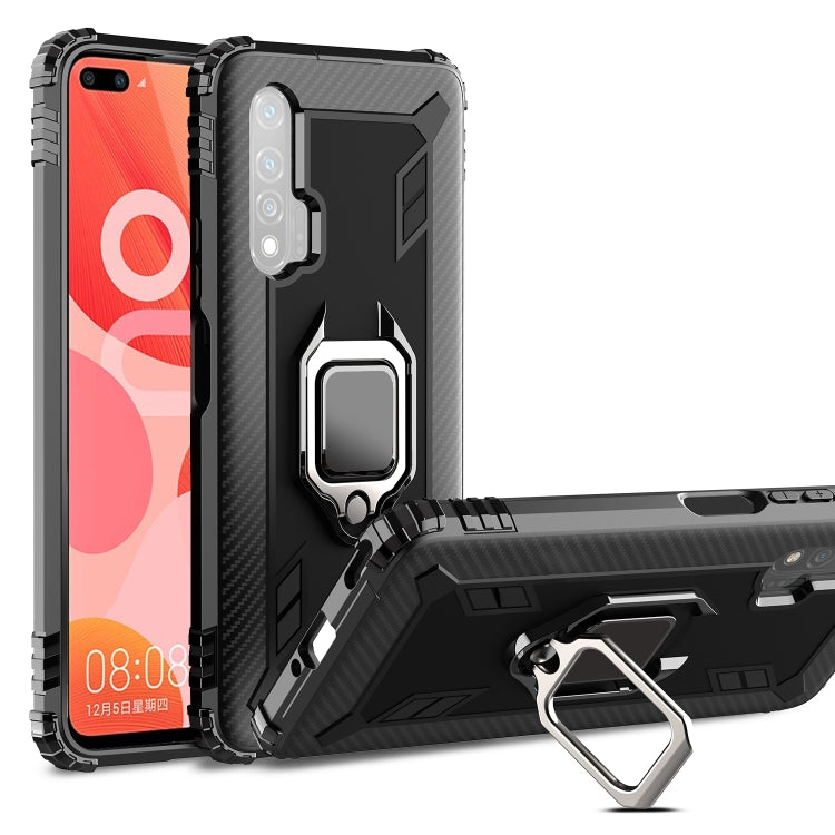 Carbon Fiber Protective Case with 360 Degree Rotating Ring Holder, For Huawei nova 4 Lite, For Huawei P Smart+ 2019, For Huawei Y9 Prime 2019, For Huawei Enjoy 10 Plus, For Huawei nova 6, For Huawei nova 6SE, For Huawei nova 7i, For Huawei P Smart Z���...