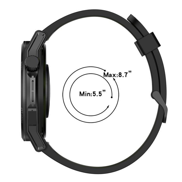 22mm Stripe Two-color Silicone Watch Band