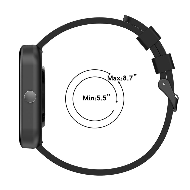 20mm Step Silicone Strap Stainless Steel Black Buckle