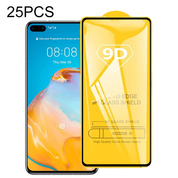 25 PCS 9D Full Glue Full Screen Tempered Glass Film, For Huawei P40, For Huawei P40 Lite, For Huawei Y7p 2020, For Huawei  Nova 6 SE, For Huawei  Nova 7i, For Huawei Y6s (2019), For Huawei Y9s, For Huawei P Smart Pro 2019, For Huawei P Smart 2020������...
