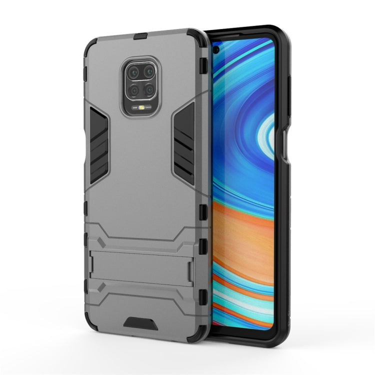 Shockproof PC + TPU Protective Case with Invisible Holder, For Xiaomi Redmi Note 9 Pro Max