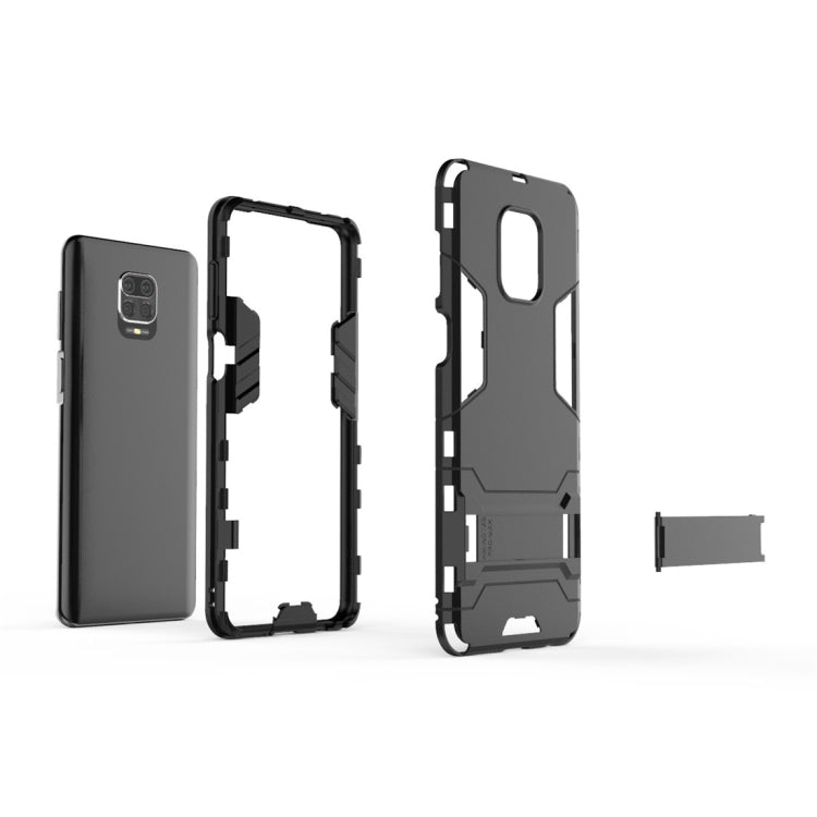 Shockproof PC + TPU Protective Case with Invisible Holder, For Xiaomi Redmi Note 9 Pro Max