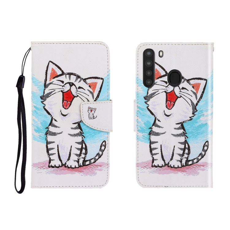 Colored Drawing Horizontal Flip Leather Case with Holder & Card Slot & Wallet, For Galaxy A01, For OPPO A11, For Galaxy A21, For Galaxy A41, For Galaxy M11, For Huawei P40 Lite