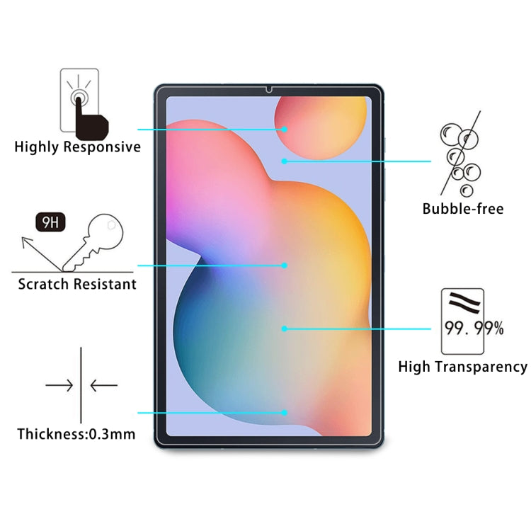 2 PCS 9H 0.3mm Explosion-proof Tempered Glass Film for Galaxy Tab S6 Lite P610 / P615 / S6 Lite 2024, for Galaxy Tab S6 Lite P610 / P615