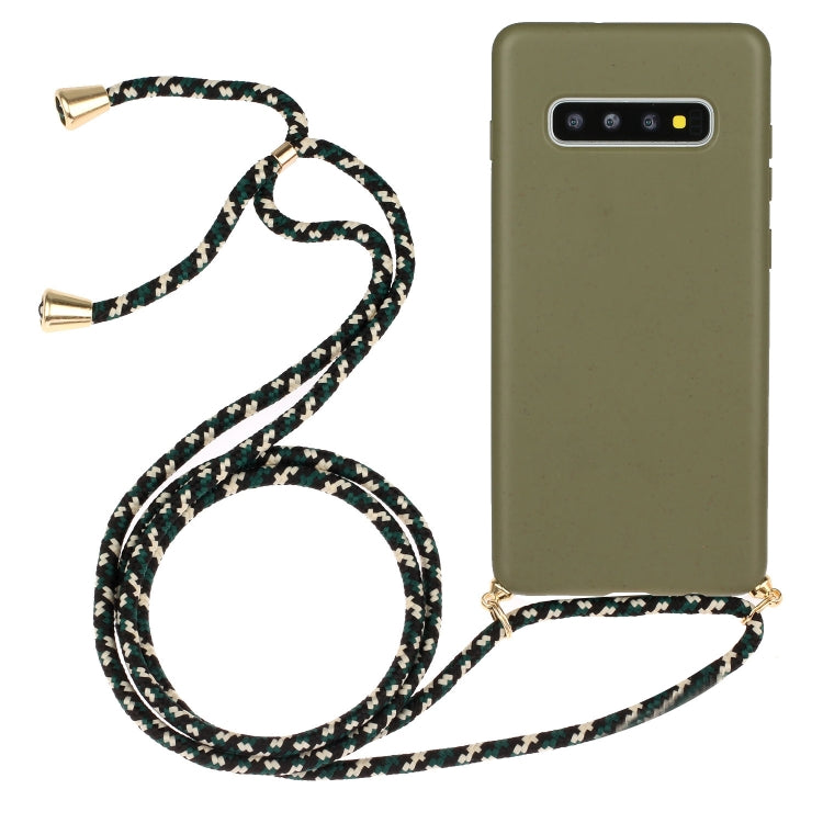 Wheat Straw Material + TPU Protective Case with Lanyard, For Huawei P30 Lite, For Huawei P30 Pro, For Galaxy S20 Plus, For Samsung Galaxy S10, For Samsung Galaxy S10 Plus, For Samsung Galaxy S10e, For Samsung Galaxy S20, For Samsung Galaxy S20 Plus����...