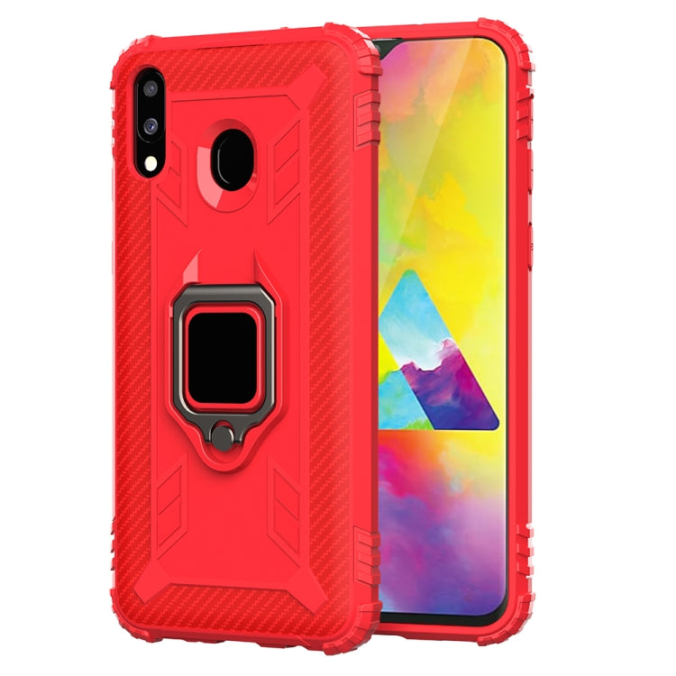 Carbon Fiber Protective Case with 360 Degree Rotating Ring Holder, For OnePlus 7T, For Galaxy M20, For OPPO A5(2020), For OPPO A9(2020) /  A11X, For OPPO Realme X2, For OPPO Realme 5S, For Xiaomi Redmi 8A / 8A Dual, For Huawei Nova 5i / P20 Lite(2019)�...