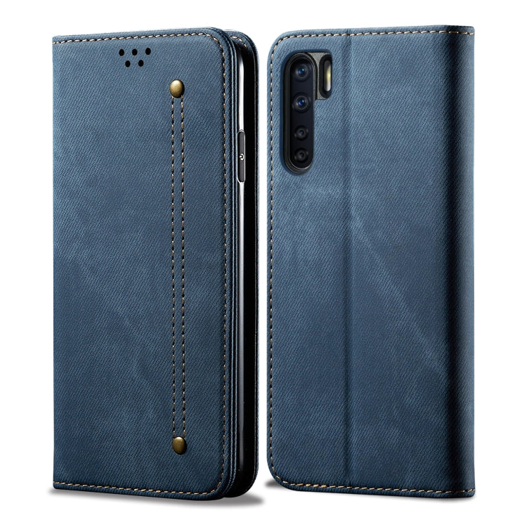 Denim Texture Casual Style Horizontal Flip Leather Case with Holder & Card Slots & Wallet, For OPPO A8 / A31 (2020), For OPPO A91 / F15 / Reno 3, For OPPO Find X2, For OPPO Find X2 Pro, For OPPO Realme X50, For OPPO Realme X50 Pro, For OPPO Realme 6 Pr...