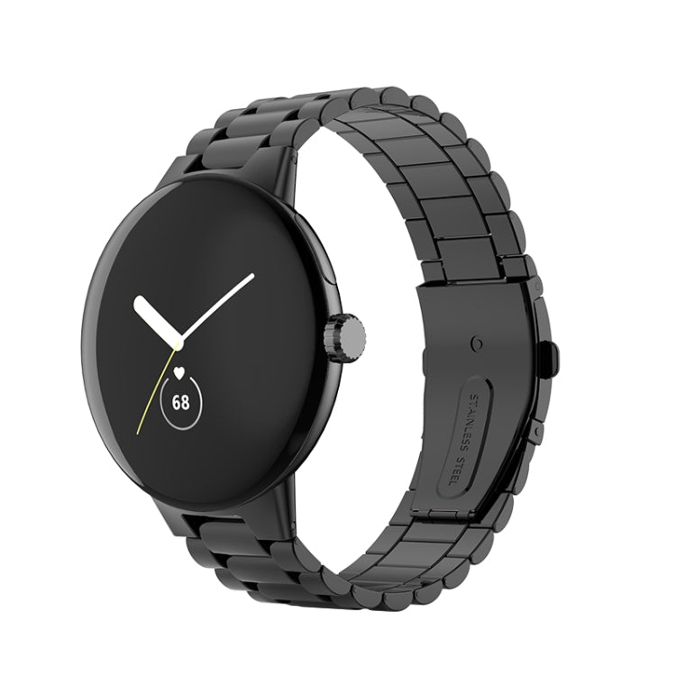 Three Strains Stainless Steel Metal Watch Band, For Google Pixel Watch