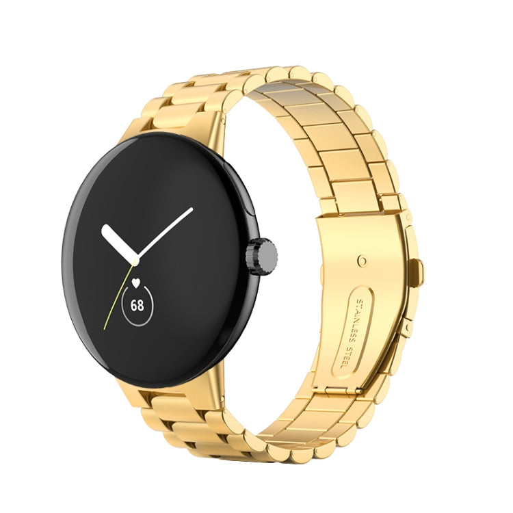 Three Strains Stainless Steel Metal Watch Band, For Google Pixel Watch
