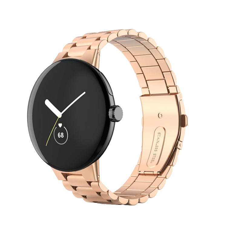 Three Strains Stainless Steel Metal Watch Band, For Google Pixel Watch