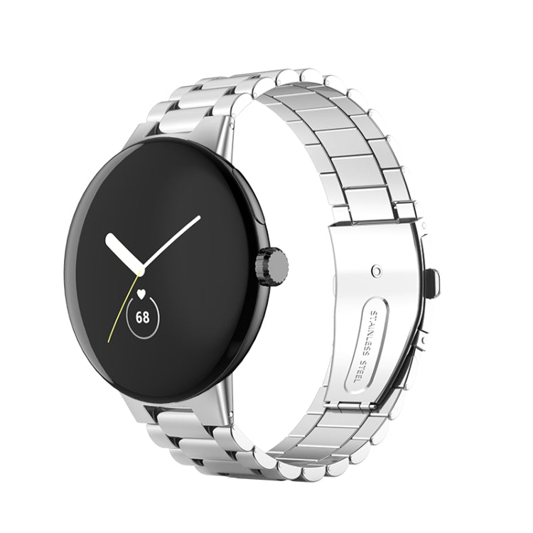 Three Strains Stainless Steel Metal Watch Band, For Google Pixel Watch