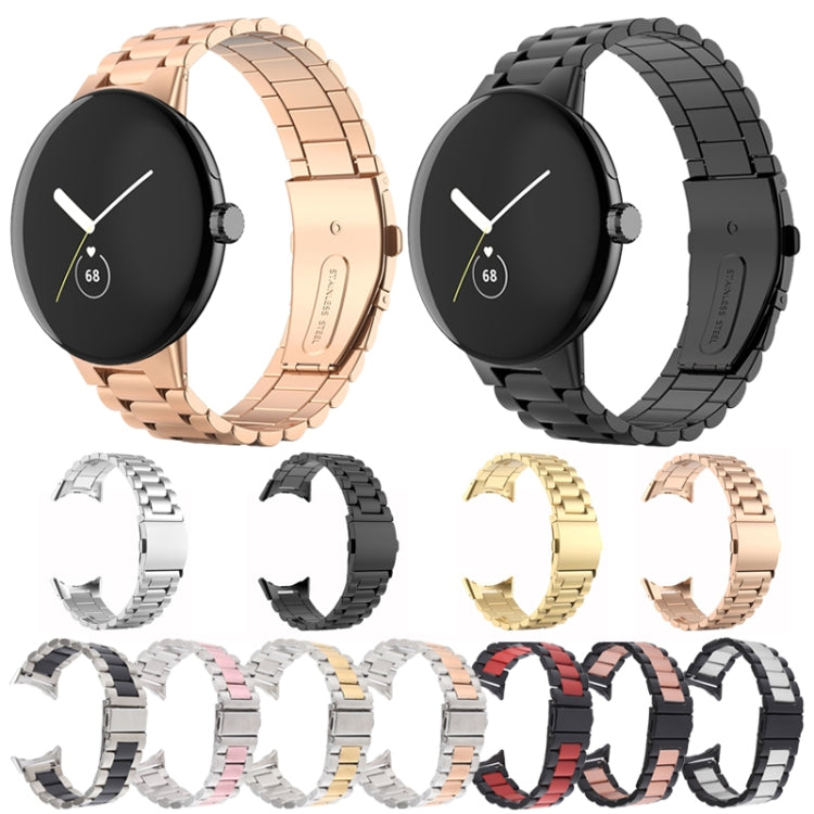 Three Strains Stainless Steel Metal Watch Band, For Google Pixel Watch
