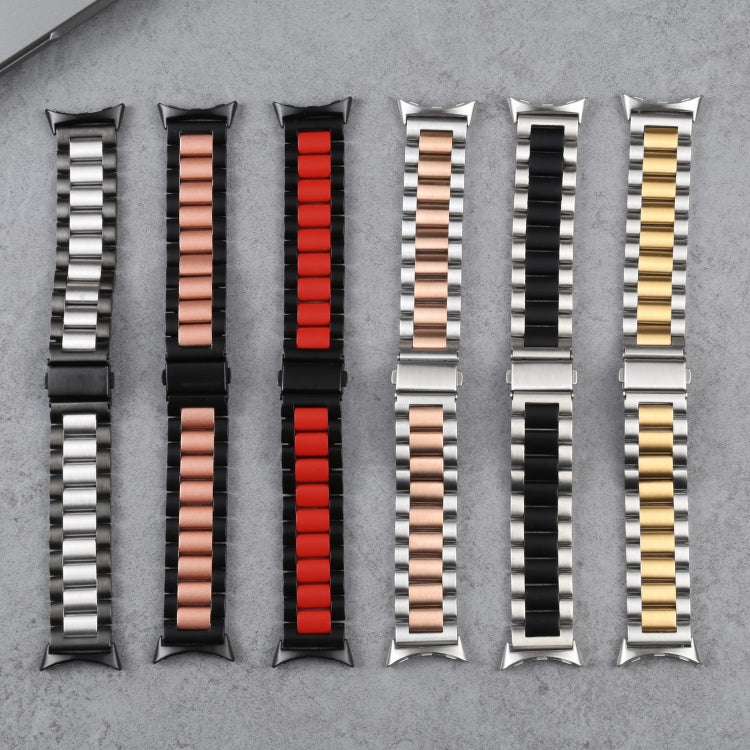 Three Strains Stainless Steel Metal Watch Band, For Google Pixel Watch