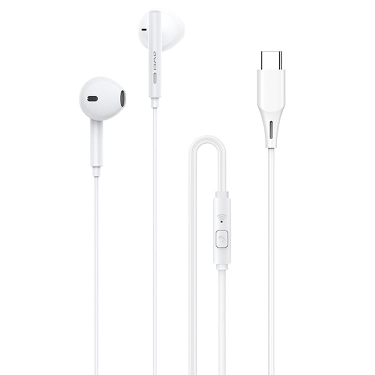 awei PC-1T 1.2m Mini Stereo Semi In-ear Earphones, PC-1T(Black), PC-1T(White)