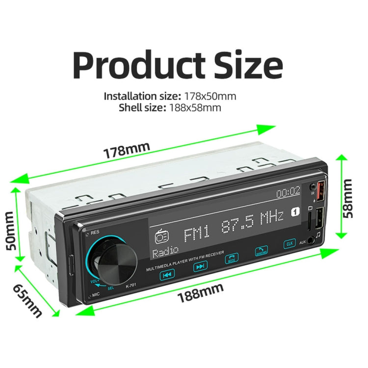 2.5D Touch Screen Car MP3 Player Radio Support Bluetooth Positioning Find Car, K-701
