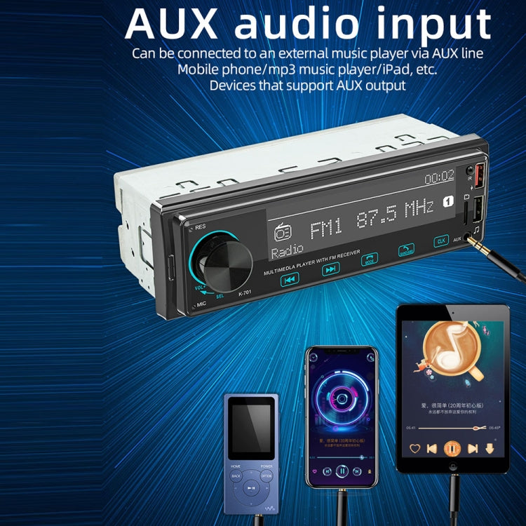 2.5D Touch Screen Car MP3 Player Radio Support Bluetooth Positioning Find Car, K-701