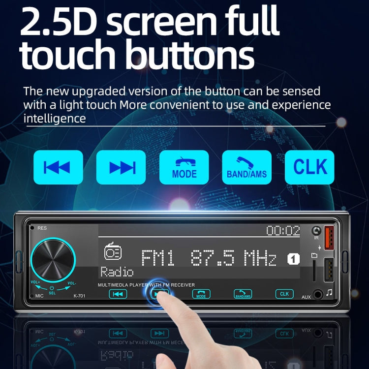 2.5D Touch Screen Car MP3 Player Radio Support Bluetooth Positioning Find Car, K-701
