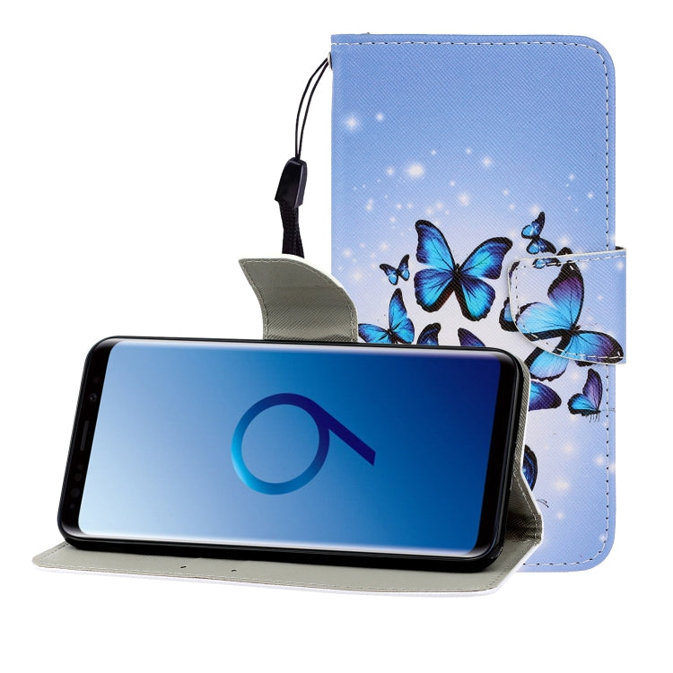 Colored Drawing Horizontal Flip Leather Case with Holder & Card Slot & Wallet, For Galaxy S9 Plus