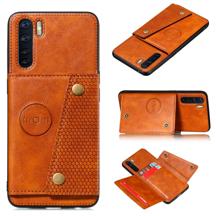 PU + TPU Shockproof Magnetic Protective Case with Card Slots, For OPPO A31 / A8, For OPPO A91