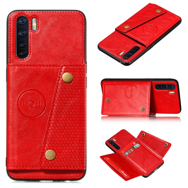 PU + TPU Shockproof Magnetic Protective Case with Card Slots, For OPPO A31 / A8, For OPPO A91