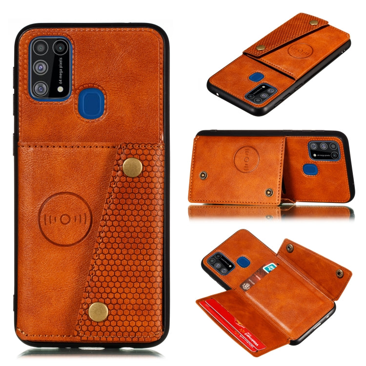 PU + TPU Shockproof Magnetic Protective Case with Card Slots, For Xiaomi Redmi Note 9 Pro, For Samsung Galaxy M31