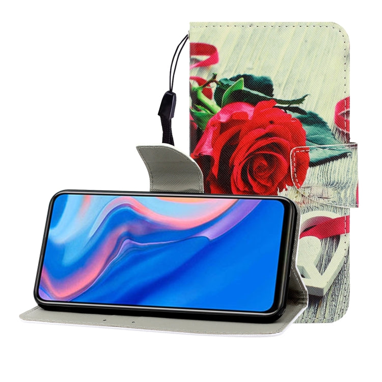 Colored Drawing Horizontal Flip Leather Case with Holder & Card Slot & Wallet, For Huawei P Smart Z / Y9 Prime (2019), For Huawei Enjoy 9, For Huawei Enjoy 10S, For Huawei Honor 9A, For  Huawei Honor 10i / 20i, For Huawei Honor 20 / nova 5T