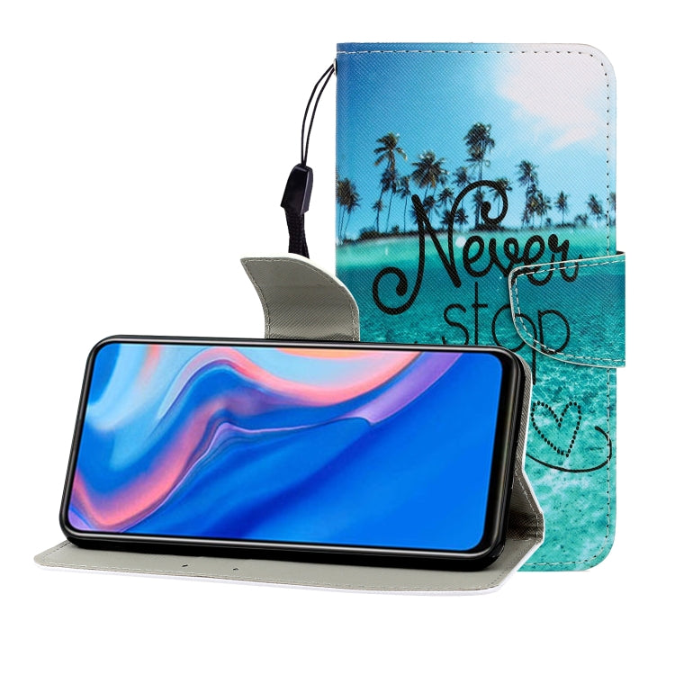Colored Drawing Horizontal Flip Leather Case with Holder & Card Slot & Wallet, For Huawei P Smart Z / Y9 Prime (2019), For Huawei Enjoy 9, For Huawei Enjoy 10S, For Huawei Honor 9A, For  Huawei Honor 10i / 20i, For Huawei Honor 20 / nova 5T