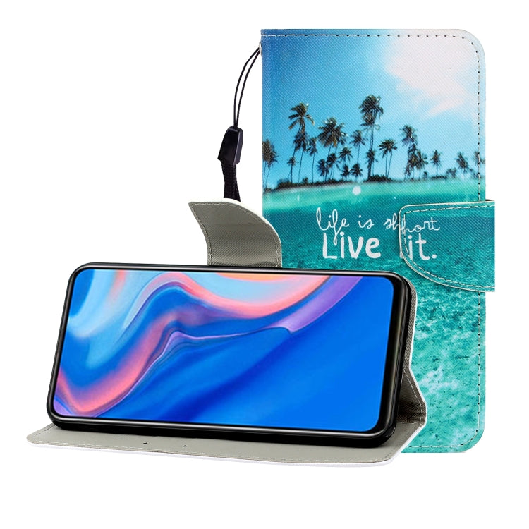 Colored Drawing Horizontal Flip Leather Case with Holder & Card Slot & Wallet, For Huawei P Smart Z / Y9 Prime (2019), For Huawei Enjoy 9, For Huawei Enjoy 10S, For Huawei Honor 9A, For  Huawei Honor 10i / 20i, For Huawei Honor 20 / nova 5T