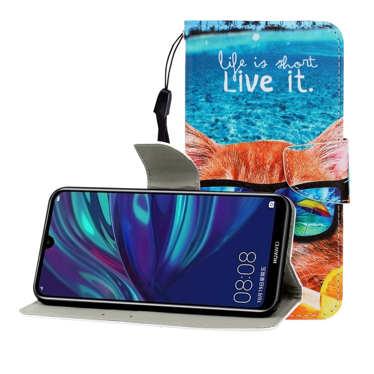 Colored Drawing Horizontal Flip Leather Case with Holder & Card Slot & Wallet, For Huawei P Smart Z / Y9 Prime (2019), For Huawei Enjoy 9, For Huawei Enjoy 10S, For Huawei Honor 9A, For  Huawei Honor 10i / 20i, For Huawei Honor 20 / nova 5T