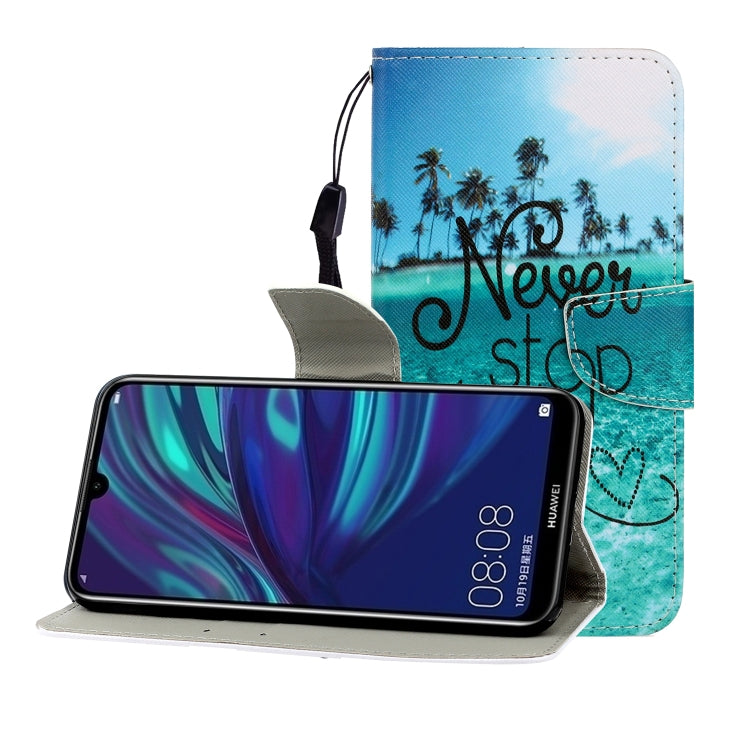 Colored Drawing Horizontal Flip Leather Case with Holder & Card Slot & Wallet, For Huawei P Smart Z / Y9 Prime (2019), For Huawei Enjoy 9, For Huawei Enjoy 10S, For Huawei Honor 9A, For  Huawei Honor 10i / 20i, For Huawei Honor 20 / nova 5T