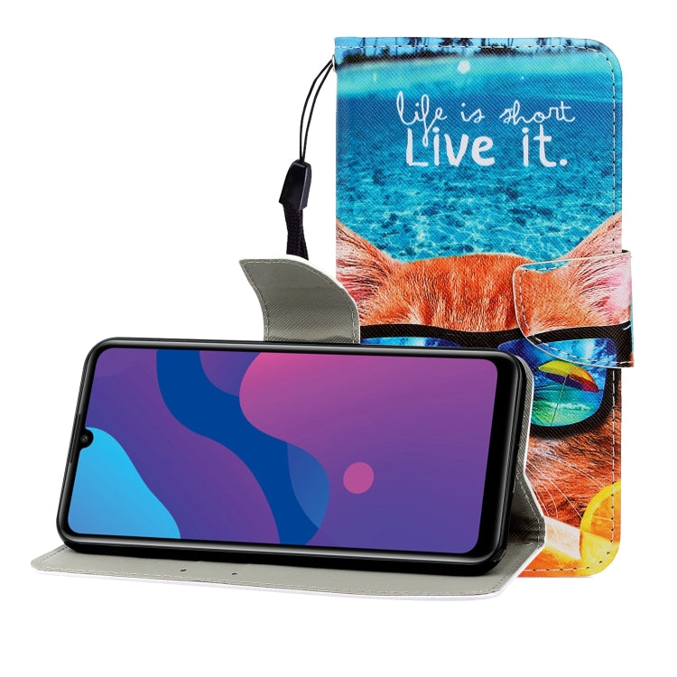 Colored Drawing Horizontal Flip Leather Case with Holder & Card Slot & Wallet, For Huawei P Smart Z / Y9 Prime (2019), For Huawei Enjoy 9, For Huawei Enjoy 10S, For Huawei Honor 9A, For  Huawei Honor 10i / 20i, For Huawei Honor 20 / nova 5T