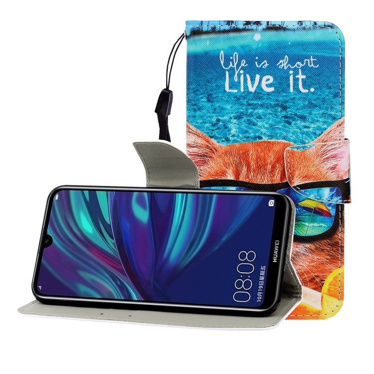 Colored Drawing Horizontal Flip Leather Case with Holder & Card Slot & Wallet, For Huawei P Smart Z / Y9 Prime (2019), For Huawei Enjoy 9, For Huawei Enjoy 10S, For Huawei Honor 9A, For  Huawei Honor 10i / 20i, For Huawei Honor 20 / nova 5T