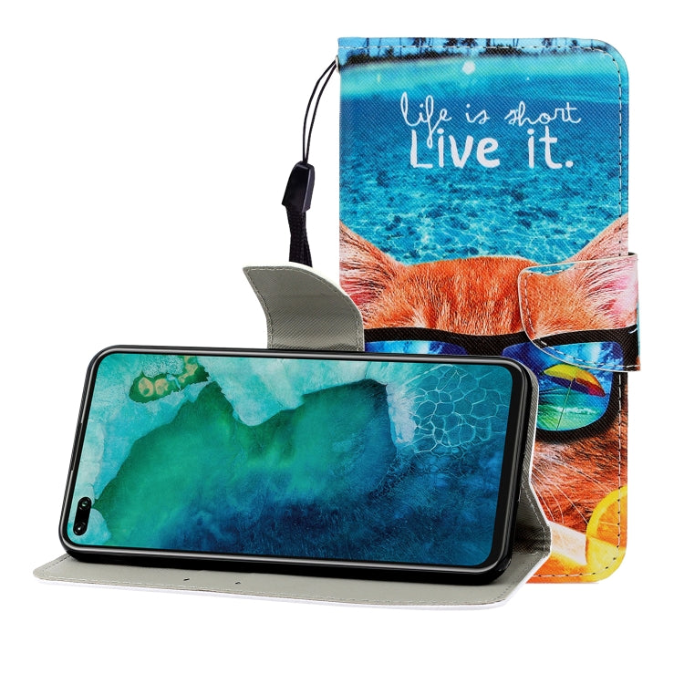 Colored Drawing Horizontal Flip Leather Case with Holder & Card Slot & Wallet, For Huawei Honor 30, For Huawei Honor 30 Pro, For Huawei Honor Play 4T Pro, For Huawei Honor Play 3 / Enjoy 10, For Huawei Honor V30 / V30 Pro, For Xiaomi 10 / 10 Pro