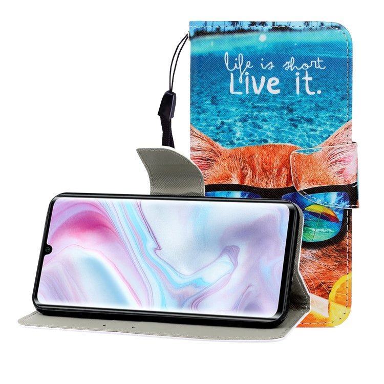 Colored Drawing Horizontal Flip Leather Case with Holder & Card Slot & Wallet, For Xiaomi Note 10 Pro