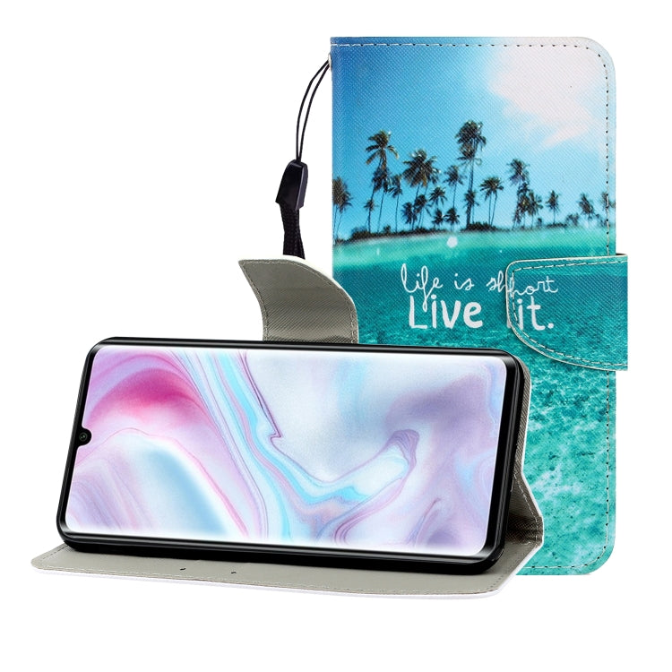 Colored Drawing Horizontal Flip Leather Case with Holder & Card Slot & Wallet, For Xiaomi Note 10 Pro