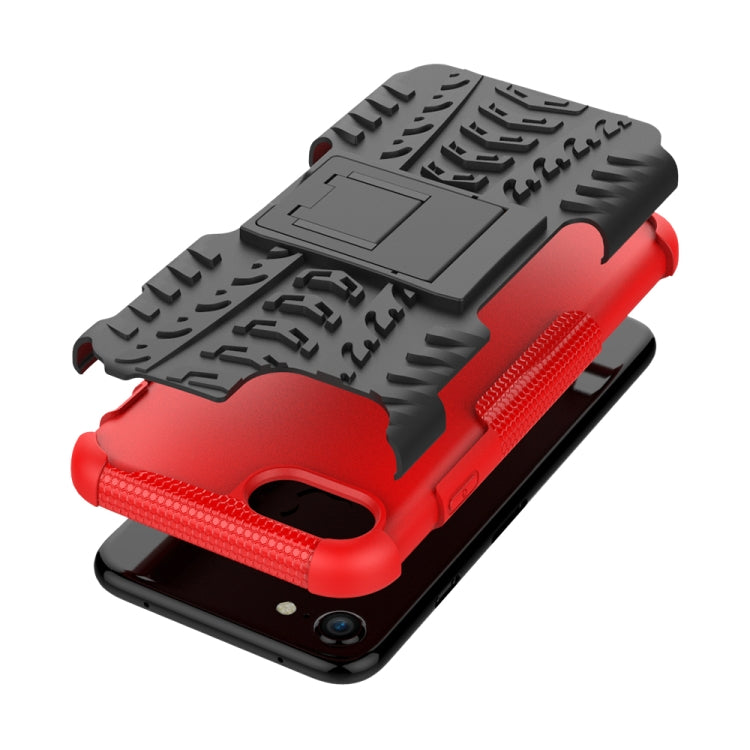 Tire Texture Shockproof TPU+PC Protective Case with Holder, For iPhone SE 2022 / SE 2020, For Galaxy M30s