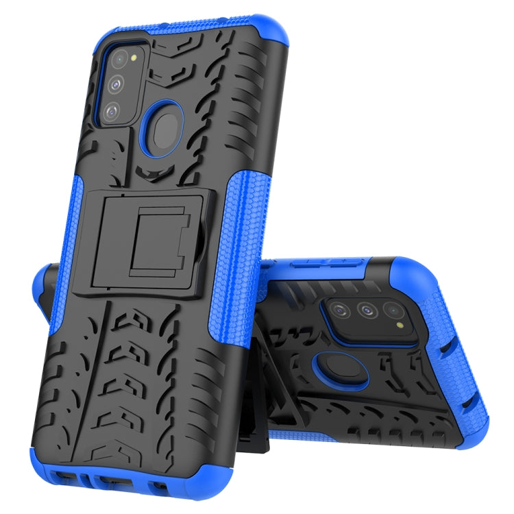 Tire Texture Shockproof TPU+PC Protective Case with Holder, For iPhone SE 2022 / SE 2020, For Galaxy M30s