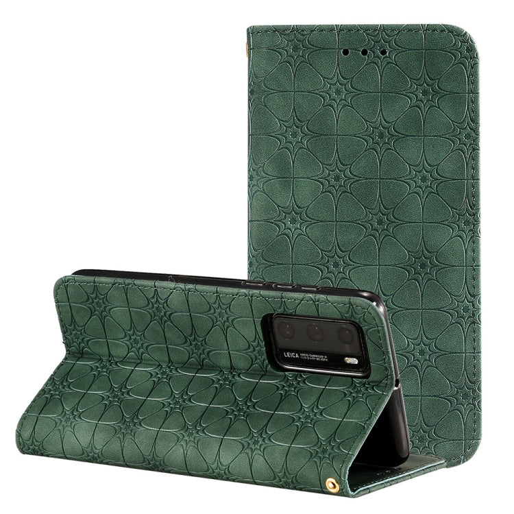 Lucky Flowers Embossing Pattern Magnetic Horizontal Flip Leather Case with Holder & Card Slots, For Huawei P40, For iPhone 11 Pro, For iPhone 11, For iPhone 11 Pro Max, For Huawei P40 Pro, For Huawei P40 Pro+, For Huawei P40 lite E / Y7p 2020����������...