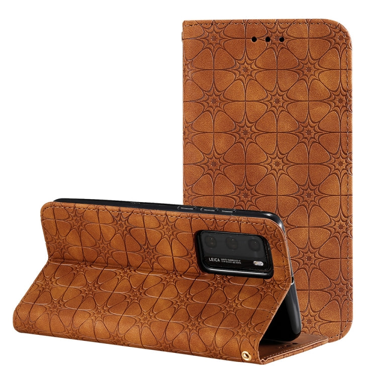 Lucky Flowers Embossing Pattern Magnetic Horizontal Flip Leather Case with Holder & Card Slots, For Huawei P40, For iPhone 11 Pro, For iPhone 11, For iPhone 11 Pro Max, For Huawei P40 Pro, For Huawei P40 Pro+, For Huawei P40 lite E / Y7p 2020����������...