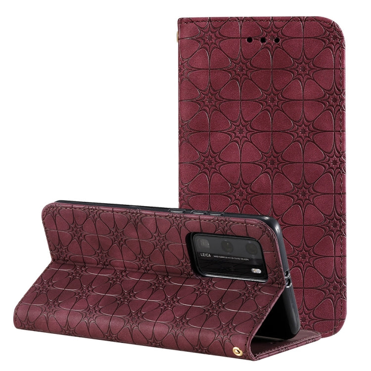 Lucky Flowers Embossing Pattern Magnetic Horizontal Flip Leather Case with Holder & Card Slots, For Huawei P40, For iPhone 11 Pro, For iPhone 11, For iPhone 11 Pro Max, For Huawei P40 Pro, For Huawei P40 Pro+, For Huawei P40 lite E / Y7p 2020����������...