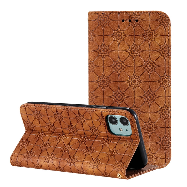 Lucky Flowers Embossing Pattern Magnetic Horizontal Flip Leather Case with Holder & Card Slots, For Huawei P40, For iPhone 11 Pro, For iPhone 11, For iPhone 11 Pro Max, For Huawei P40 Pro, For Huawei P40 Pro+, For Huawei P40 lite E / Y7p 2020����������...