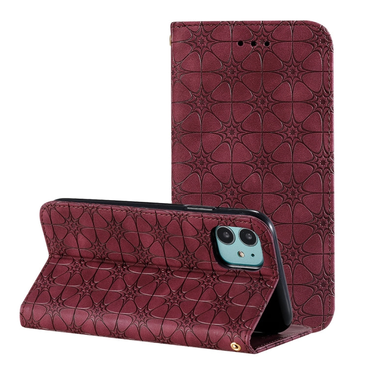 Lucky Flowers Embossing Pattern Magnetic Horizontal Flip Leather Case with Holder & Card Slots, For Huawei P40, For iPhone 11 Pro, For iPhone 11, For iPhone 11 Pro Max, For Huawei P40 Pro, For Huawei P40 Pro+, For Huawei P40 lite E / Y7p 2020����������...