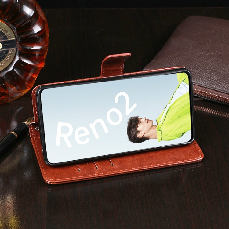 idewei Crazy Horse Texture Horizontal Flip Leather Case with Holder & Card Slots & Wallet, For OPPO Reno2, For OPPO Realme 3 Pro, For OPPO Realme 5 Pro, For OPPO Realme X2