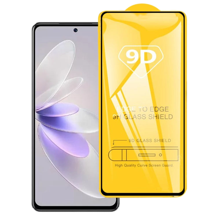 9D Full Glue Full Screen Tempered Glass Film, For vivo V27e (1 PC)