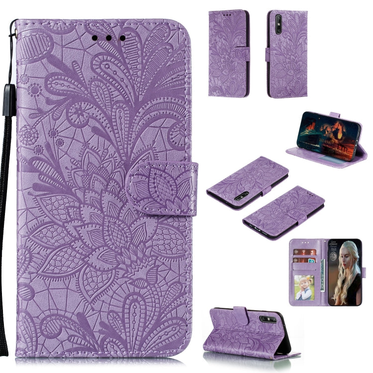Lace Flower Embossing Pattern Horizontal Flip Leather Case , with Holder & Card Slots & Wallet & Photo Frame & Lanyard, For Huawei Enjoy 10e, For Xiaomi Redmi K30 Pro, For Xiaomi Redmi Note 9 Pro, For Xiaomi Redmi Note 9 Pro Max, For Xiaomi Redmi Note ...