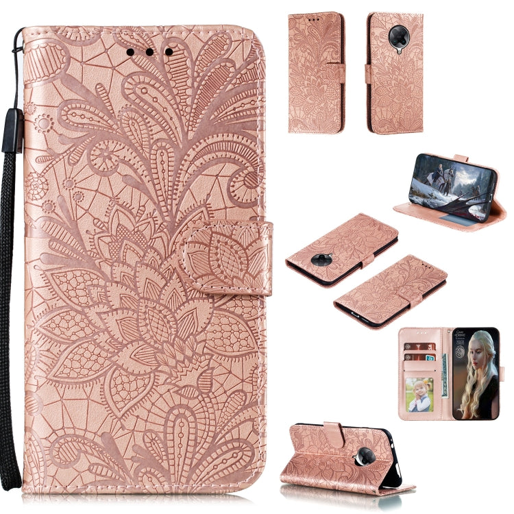 Lace Flower Embossing Pattern Horizontal Flip Leather Case , with Holder & Card Slots & Wallet & Photo Frame & Lanyard, For Huawei Enjoy 10e, For Xiaomi Redmi K30 Pro, For Xiaomi Redmi Note 9 Pro, For Xiaomi Redmi Note 9 Pro Max, For Xiaomi Redmi Note ...
