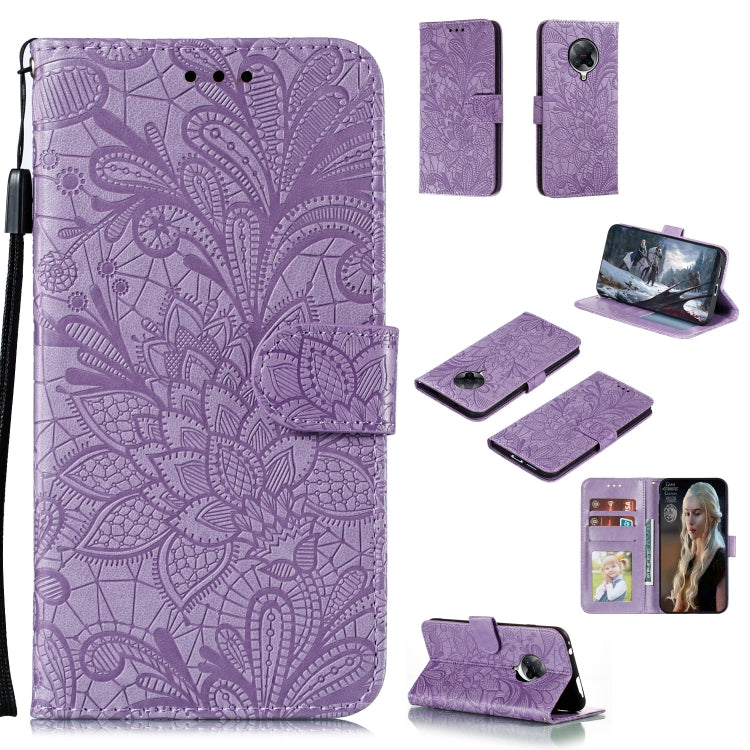 Lace Flower Embossing Pattern Horizontal Flip Leather Case , with Holder & Card Slots & Wallet & Photo Frame & Lanyard, For Huawei Enjoy 10e, For Xiaomi Redmi K30 Pro, For Xiaomi Redmi Note 9 Pro, For Xiaomi Redmi Note 9 Pro Max, For Xiaomi Redmi Note ...