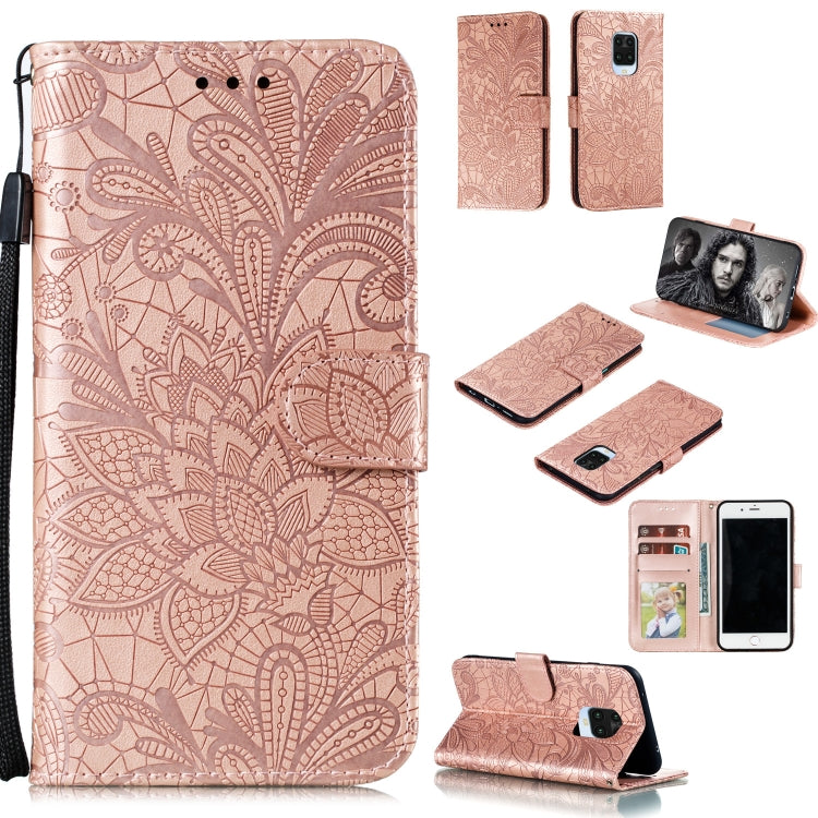 Lace Flower Embossing Pattern Horizontal Flip Leather Case , with Holder & Card Slots & Wallet & Photo Frame & Lanyard, For Huawei Enjoy 10e, For Xiaomi Redmi K30 Pro, For Xiaomi Redmi Note 9 Pro, For Xiaomi Redmi Note 9 Pro Max, For Xiaomi Redmi Note ...