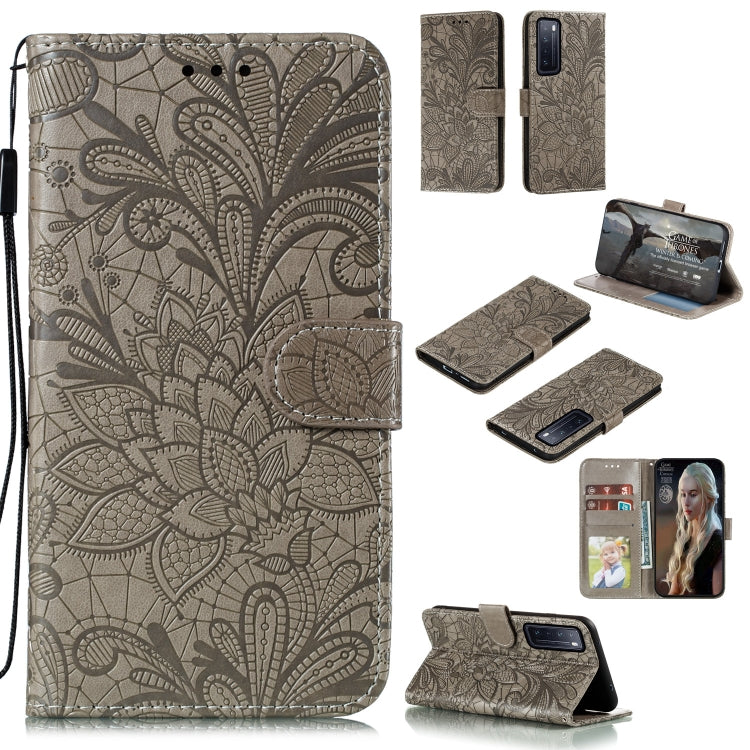 Lace Flower Embossing Pattern Horizontal Flip Leather Case , with Holder & Card Slots & Wallet & Photo Frame & Lanyard, For Huawei Enjoy 10e, For Xiaomi Redmi K30 Pro, For Xiaomi Redmi Note 9 Pro, For Xiaomi Redmi Note 9 Pro Max, For Xiaomi Redmi Note ...